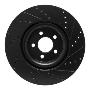 Ford Police Interceptor Utility Brake Rotor (1) - Front Left - R1 Concepts - Drilled & Slotted - Black - `20-`25 Ford Police Interceptor Utility Brake Rotor (1) - Front Left - R1 Concepts - Drilled & Slotted - Black - `20-`25